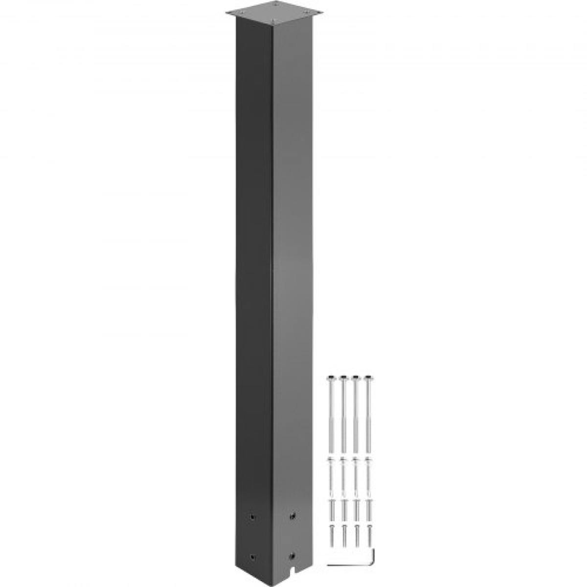 VEVOR Mailbox Post, 43" High Mailbox Stand, Black Powder-coated Mail Box Post Kit, Steel Post Stand Επιφανειακός στύλος τοποθέτησης Q235 για πεζοδρόμιο και δρόμο, Universal Mail Post for Outdoor Mailbox