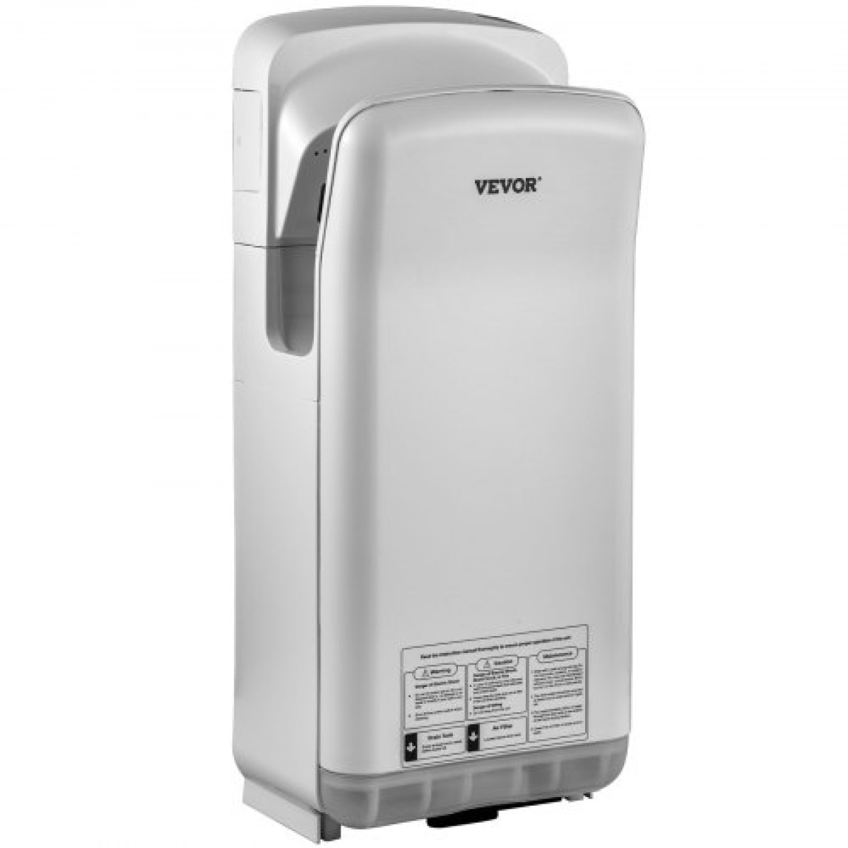 VEVOR Jet Hand Dryer, Premium Electric Commercial Blade Hand Dryer, ABS Air Dryer Hand with HEPA Filtration Mount Hand Dryer, 2000W 220V Vertical dryer, High-Speed ​​Automatic Infrared Silver
