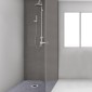 Σετ κρασιού ντους VEVOR, 121,9 x 121,9 cm στεγανή επικάλυψη ντουζιέρας με φλάντζα κεντρικής συγκόλλησης ABS 10,2 cm, σχάρα από ανοξείδωτο χάλυβα 10,2 cm, 2 κομμένα κράσπεδα ντους και μυστρί, μπαστούνια κλίσης ντους