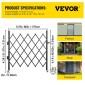 VEVOR Μονή Πτυσσόμενη Πύλη Ασφαλείας, 170 × 131 cm (Π × Υ) Πτυσσόμενη πόρτα πόρτας, Πύλη ασφαλείας από χάλυβα ακορντεόν, Εύκαμπτη πύλη ασφαλείας, κυλιόμενη πύλη φραγμού 360°, πύλη ψαλιδιού ή πόρτα με λουκέτο