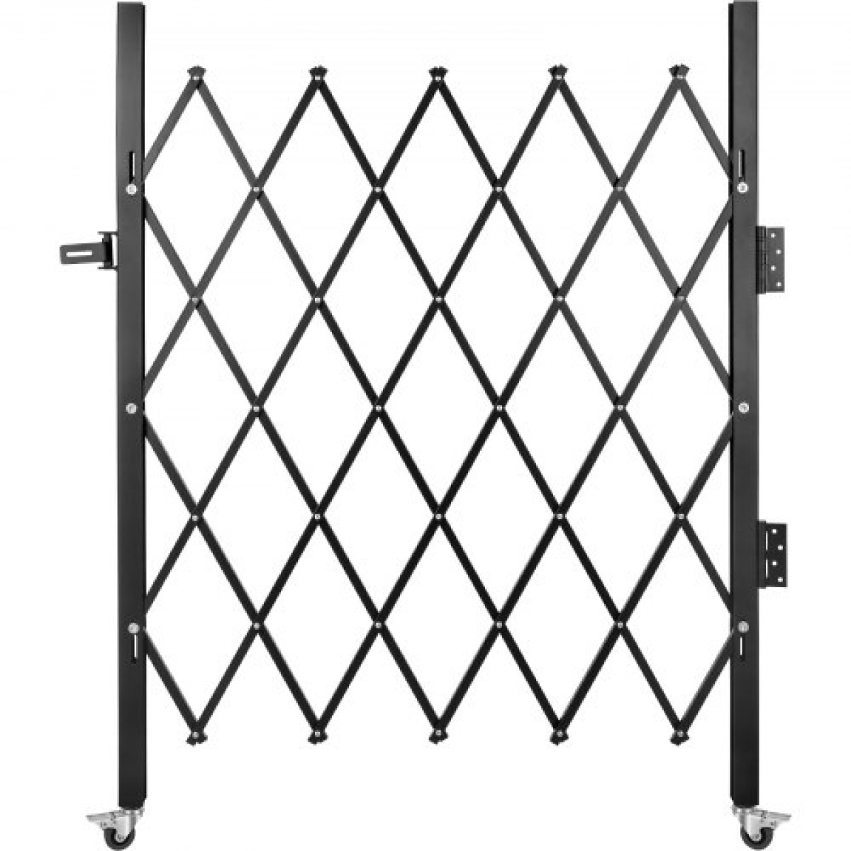 VEVOR Μονή Πτυσσόμενη Πύλη Ασφαλείας, 180 × 161 cm(Π × Υ) Πτυσσόμενη Πύλη πόρτας, Πύλη Ασφαλείας από χάλυβα ακορντεόν, Εύκαμπτη Πύλη Ασφαλείας Επέκτασης, Πύλη Barricade Rolling 360°, Πύλη/Πόρτα ψαλιδιού με λουκέτο