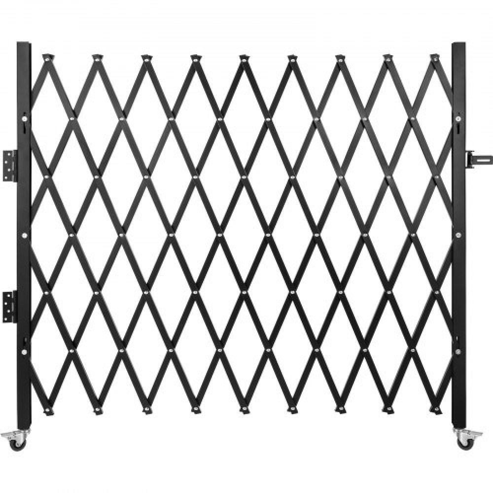 VEVOR Μονή Πτυσσόμενη Πύλη Ασφαλείας, 198 cm Υ x 229 cm Π Πτυσσόμενη Πύλη Πόρτας, Πόρτα Ασφαλείας από χάλυβα ακορντεόν, Εύκαμπτη Διευρυόμενη Πύλη Ασφαλείας, Κυλιόμενη Πύλη Barricade 360°, Πύλη/Πόρτα ψαλιδιού με Padloc