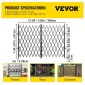 Διπλή Πτυσσόμενη Πύλη Ασφαλείας VEVOR, 382 × 214 cm(Π × Υ) Πτυσσόμενη πύλη πόρτας, Πύλη ασφαλείας από χάλυβα ακορντεόν, εύκαμπτη επεκτεινόμενη πύλη ασφαλείας, κυλιόμενη πύλη φραγής 360°, πύλη ψαλιδιού ή πόρτα με κλειδιά
