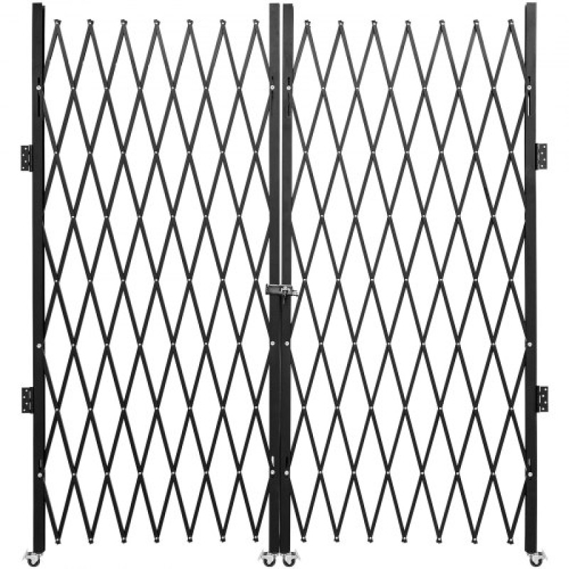 Διπλή Πτυσσόμενη Πύλη Ασφαλείας VEVOR, 382 × 214 cm(Π × Υ) Πτυσσόμενη πύλη πόρτας, Πύλη ασφαλείας από χάλυβα ακορντεόν, εύκαμπτη επεκτεινόμενη πύλη ασφαλείας, κυλιόμενη πύλη φραγής 360°, πύλη ψαλιδιού ή πόρτα με κλειδιά
