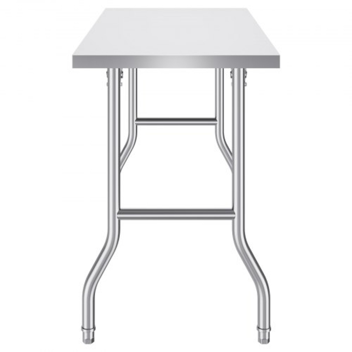 VEVOR Commercial Table Workstation 121,9x61 cm Πτυσσόμενο Εμπορικό Τραπέζι Προετοιμασίας, Πτυσσόμενο τραπέζι από ανοξείδωτο ατσάλι βαρέως τύπου με φορτίο 299,8 kg, Τραπέζι εργασίας κουζίνας, Ασημένιο Stainless Steel Kitchen Island