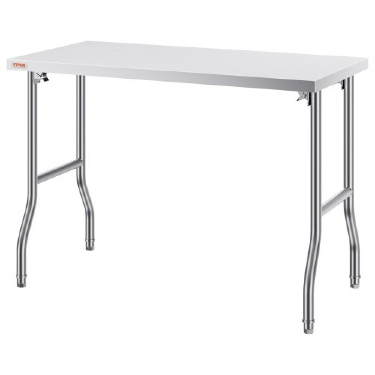 VEVOR Commercial Table Workstation 121,9x61 cm Πτυσσόμενο Εμπορικό Τραπέζι Προετοιμασίας, Πτυσσόμενο τραπέζι από ανοξείδωτο ατσάλι βαρέως τύπου με φορτίο 299,8 kg, Τραπέζι εργασίας κουζίνας, Ασημένιο Stainless Steel Kitchen Island
