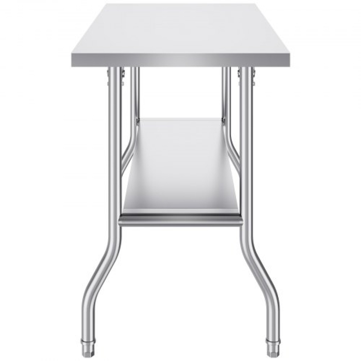 VEVOR Commercial τραπέζι εργασίας 121,9x61 cm Πτυσσόμενο Εμπορικό τραπέζι προετοιμασίας, Πτυσσόμενο τραπέζι από ανοξείδωτο ατσάλι βαρέως τύπου με φορτίο 350,2 kg, Τραπέζι εργασίας κουζίνας, Ασημί Stainless Steel Kitchen Island