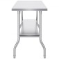 VEVOR Commercial τραπέζι εργασίας 121,9x61 cm Πτυσσόμενο Εμπορικό τραπέζι προετοιμασίας, Πτυσσόμενο τραπέζι από ανοξείδωτο ατσάλι βαρέως τύπου με φορτίο 350,2 kg, Τραπέζι εργασίας κουζίνας, Ασημί Stainless Steel Kitchen Island