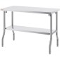 VEVOR Commercial τραπέζι εργασίας 121,9x61 cm Πτυσσόμενο Εμπορικό τραπέζι προετοιμασίας, Πτυσσόμενο τραπέζι από ανοξείδωτο ατσάλι βαρέως τύπου με φορτίο 350,2 kg, Τραπέζι εργασίας κουζίνας, Ασημί Stainless Steel Kitchen Island