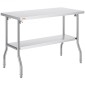 VEVOR Commercial τραπέζι εργασίας 121,9x61 cm Πτυσσόμενο Εμπορικό τραπέζι προετοιμασίας, Πτυσσόμενο τραπέζι από ανοξείδωτο ατσάλι βαρέως τύπου με φορτίο 350,2 kg, Τραπέζι εργασίας κουζίνας, Ασημί Stainless Steel Kitchen Island