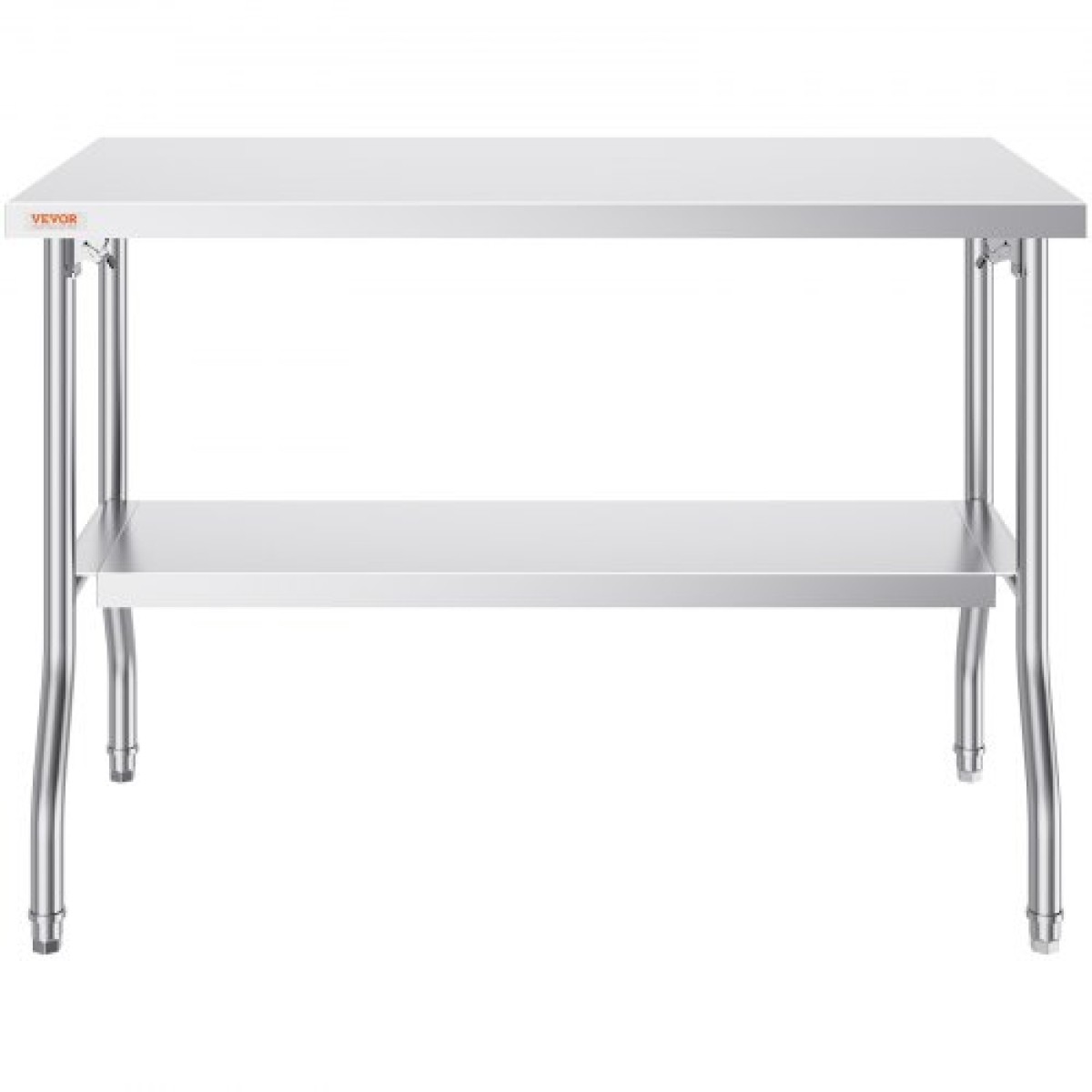 VEVOR Commercial τραπέζι εργασίας 121,9x61 cm Πτυσσόμενο Εμπορικό τραπέζι προετοιμασίας, Πτυσσόμενο τραπέζι από ανοξείδωτο ατσάλι βαρέως τύπου με φορτίο 350,2 kg, Τραπέζι εργασίας κουζίνας, Ασημί Stainless Steel Kitchen Island