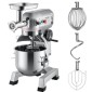 Μίξερ VEVOR Commercial Stand, Μπολ από ανοξείδωτο ατσάλι 20 Qt, 1100W 2 σε 1 Πολυλειτουργικό ηλεκτρικό μίξερ τροφίμων με μηχανή κοπής κρέατος & 3 ταχύτητες, Περιλαμβάνεται χτυπητήρι με γάντζο ζύμης, ιδανικό για πιτσαρία αρτοποιίας