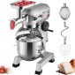 Μίξερ VEVOR Commercial Stand, Μπολ από ανοξείδωτο ατσάλι 20 Qt, 1100W 2 σε 1 Πολυλειτουργικό ηλεκτρικό μίξερ τροφίμων με μηχανή κοπής κρέατος & 3 ταχύτητες, Περιλαμβάνεται χτυπητήρι με γάντζο ζύμης, ιδανικό για πιτσαρία αρτοποιίας