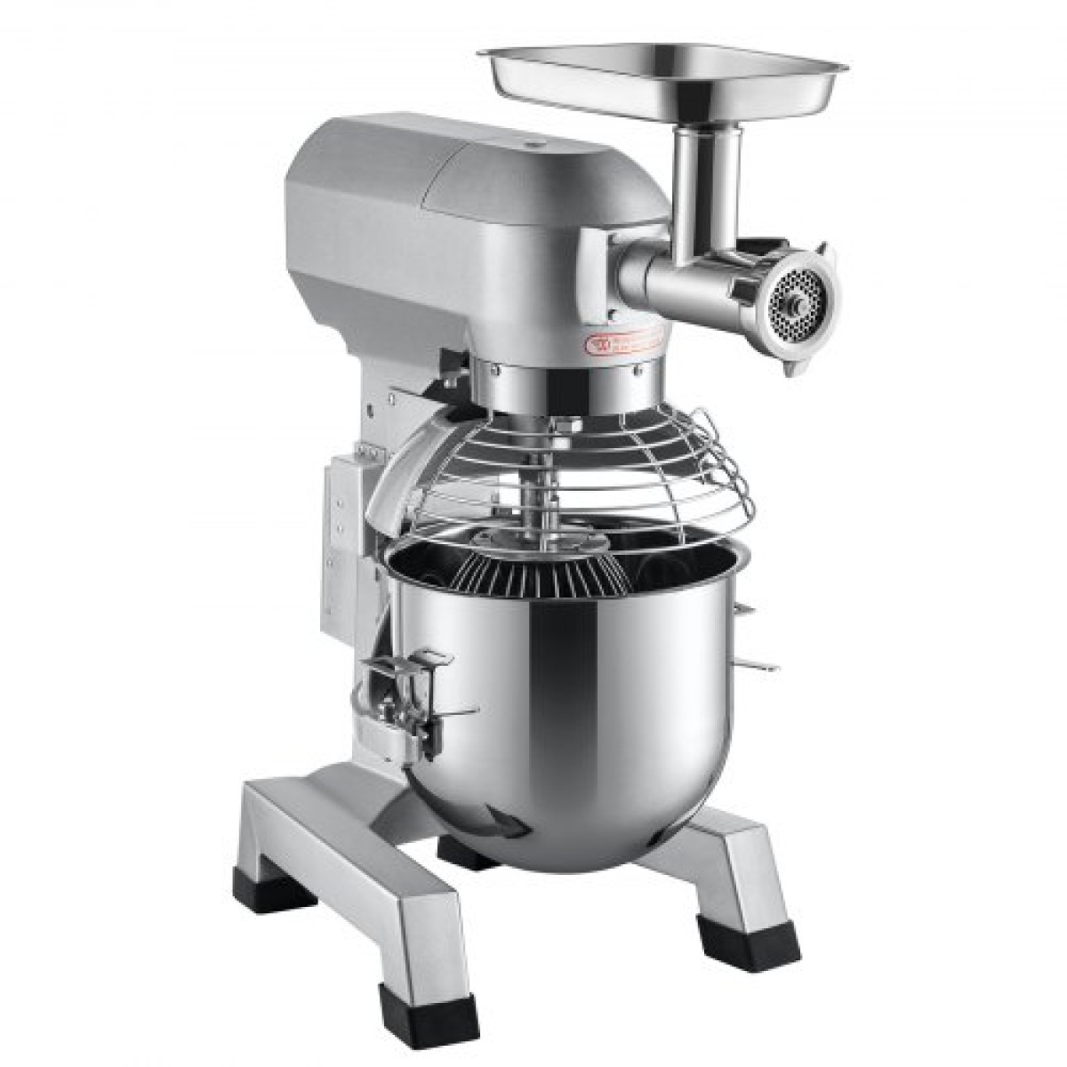 Μίξερ VEVOR Commercial Stand, Μπολ από ανοξείδωτο ατσάλι 20 Qt, 1100W 2 σε 1 Πολυλειτουργικό ηλεκτρικό μίξερ τροφίμων με μηχανή κοπής κρέατος & 3 ταχύτητες, Περιλαμβάνεται χτυπητήρι με γάντζο ζύμης, ιδανικό για πιτσαρία αρτοποιίας