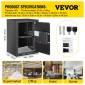 Χρηματοκιβώτιο VEVOR, Χρηματοκιβώτιο 60 L με κλειδαριά δακτυλικών αποτυπωμάτων και ψηφιακό πληκτρολόγιο, πυρίμαχα χρηματοκιβώτια σπιτιού με αφαιρούμενο ράφι, επιτοίχια θυρίδα ασφαλείας για μετρητά, ρολόι, διαβατήριο, έγγραφα, μαύρο