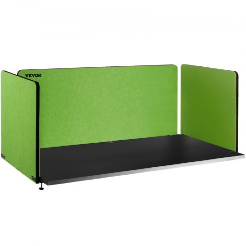 VEVOR Desk Divider 60'' Desk Privacy Panel, 3 Panels Privacy Acoustic Panel, Sound Absorbing Acoustic Privacy Panel, Reduce Noise and Visual Distractions, Lightweight Clamp-on Divider Green