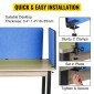 VEVOR Desk Divider 60'' Desk Privacy Panel, 3 Panels Privacy Acoustic Panel, Sound Absorbing Acoustic Privacy Panel, Μειώστε το θόρυβο και τις οπτικές περισπασμούς, Ελαφρύς διαχωριστής με σφιγκτήρα Navy Blue