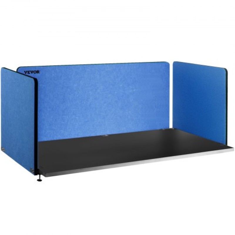 VEVOR Desk Divider 60'' Desk Privacy Panel, 3 Panels Privacy Acoustic Panel, Sound Absorbing Acoustic Privacy Panel, Μειώστε το θόρυβο και τις οπτικές περισπασμούς, Ελαφρύς διαχωριστής με σφιγκτήρα Navy Blue