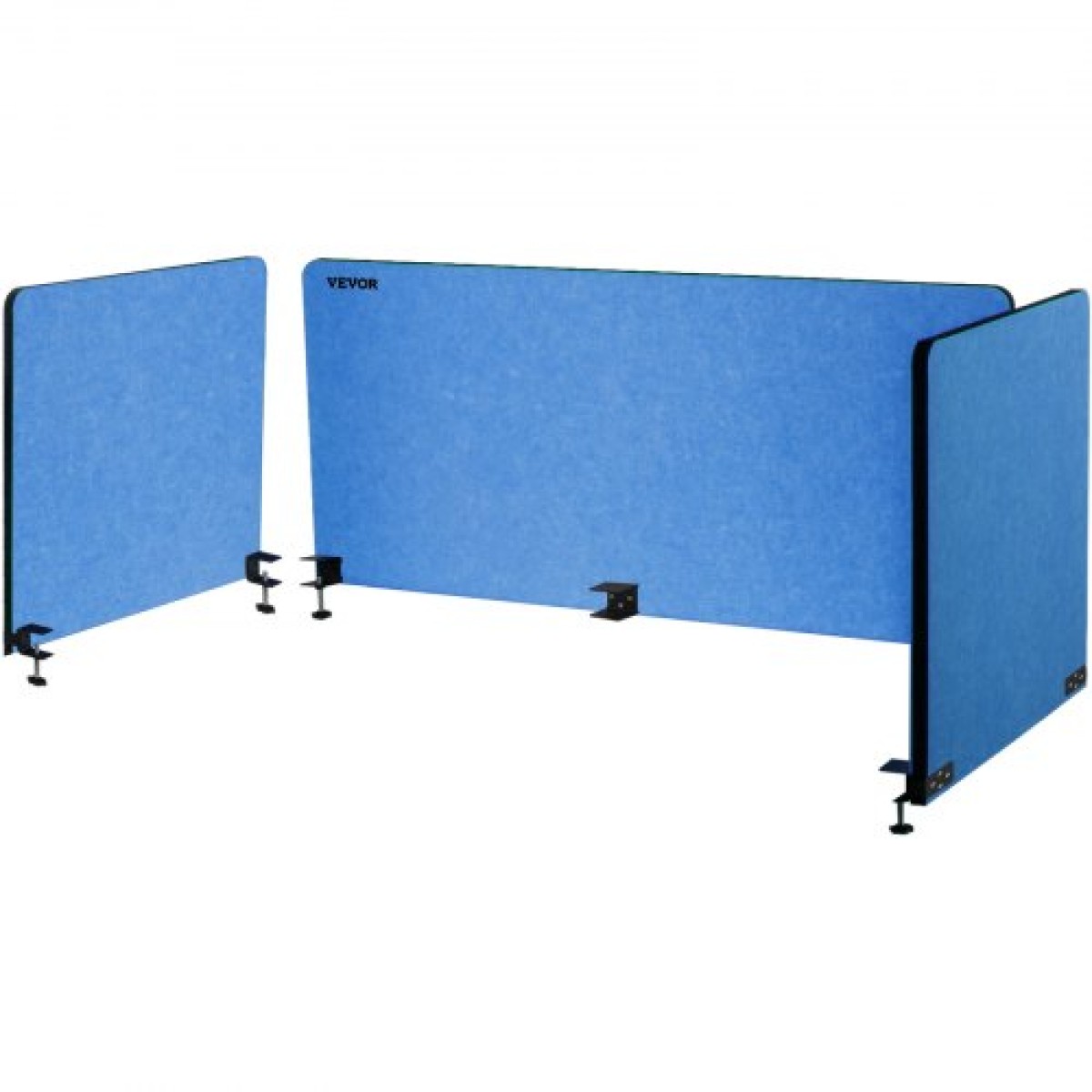VEVOR Desk Divider 60'' Desk Privacy Panel, 3 Panels Privacy Acoustic Panel, Sound Absorbing Acoustic Privacy Panel, Μειώστε το θόρυβο και τις οπτικές περισπασμούς, Ελαφρύς διαχωριστής με σφιγκτήρα Navy Blue