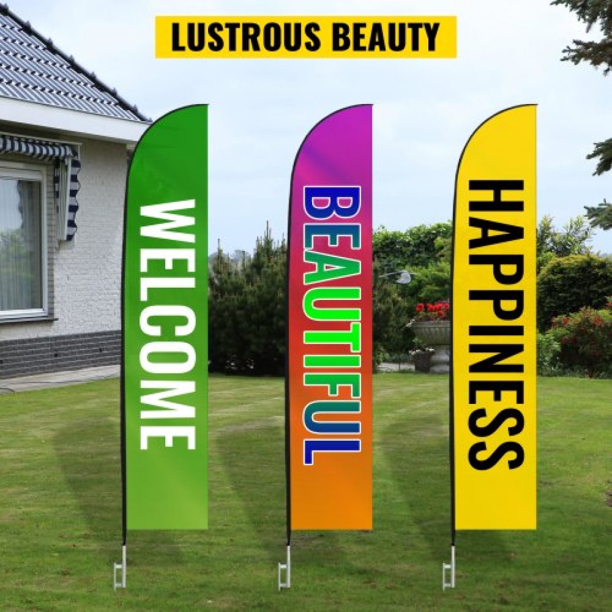 VEVOR Advertising Flag κοντάρι, 10 x Feather Flag Bundles with Ground Spike, 16 ft Windless Flag κοντάρια με πάσσαλο τοποθέτησης στο έδαφος, 6 τμχ Swooper Flag Pole Kit, Σημαία επιγραφής για επιχειρήσεις Βιτρίνες καταστημάτων
