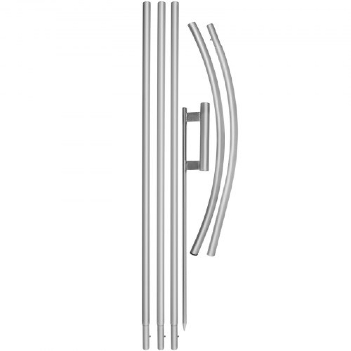 VEVOR Advertising Flag κοντάρι, 10 x Feather Flag Bundles with Ground Spike, 16 ft Windless Flag κοντάρια με πάσσαλο τοποθέτησης στο έδαφος, 6 τμχ Swooper Flag Pole Kit, Σημαία επιγραφής για επιχειρήσεις Βιτρίνες καταστημάτων