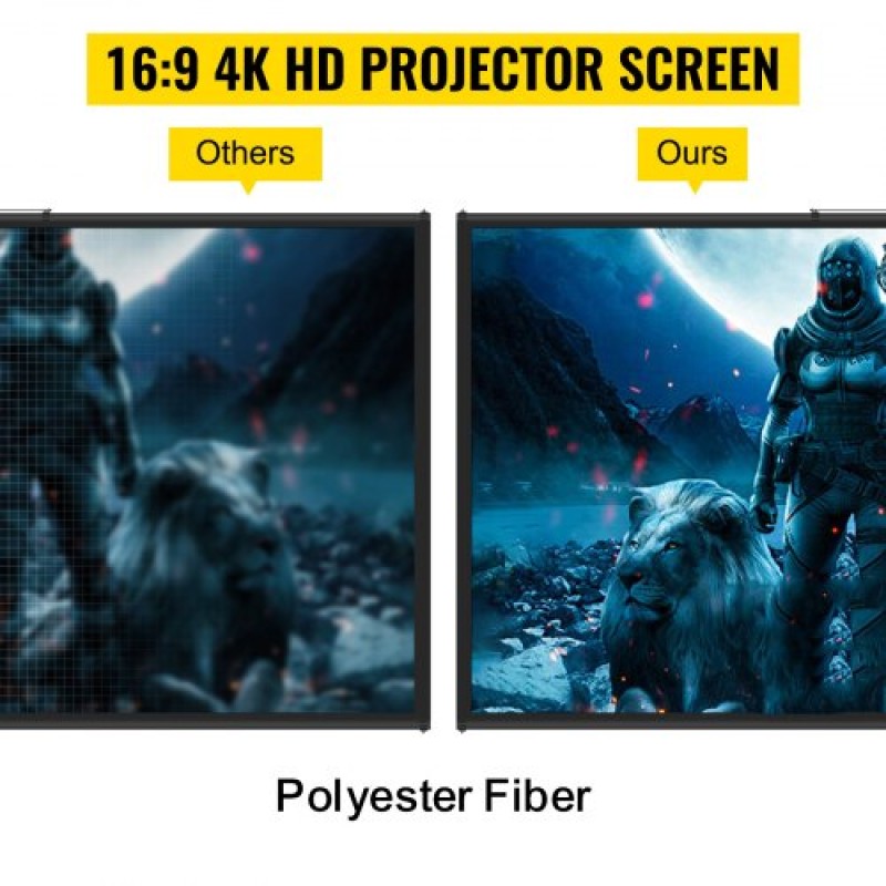 Οθόνη VEVOR τρίποδα προβολέα 70 ιντσών 16:9 4K HD προβολής οθόνης Βάση χωρίς ζάρες Ρυθμιζόμενη Ύψος Φορητή οθόνη για προβολέα εσωτερικού & εξωτερικού χώρου για ταινίες, οικιακός κινηματογράφος, παιχνίδια, γραφείο