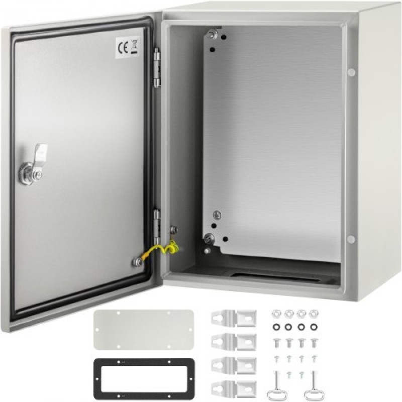 Ατσάλινο περίβλημα VEVOR NEMA, 40x30x20 cm NEMA 4X Steel Electrical Box, IP66 Waterproof & Dustproof, Ηλεκτρικό κουτί διακλάδωσης εξωτερικού/εσωτερικού χώρου, με πλάκα τοποθέτησης