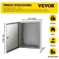 Ατσάλινο περίβλημα VEVOR NEMA, 50x40x20 cm NEMA 4X Steel Electrical Box, IP66 Waterproof & Dustproof, Ηλεκτρικό κουτί σύνδεσης εξωτερικού/εσωτερικού χώρου, με πλάκα τοποθέτησης