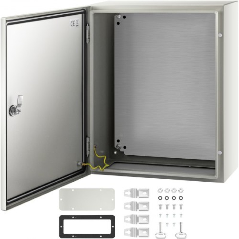 Ατσάλινο περίβλημα VEVOR NEMA, 50x40x20 cm NEMA 4X Steel Electrical Box, IP66 Waterproof & Dustproof, Ηλεκτρικό κουτί σύνδεσης εξωτερικού/εσωτερικού χώρου, με πλάκα τοποθέτησης