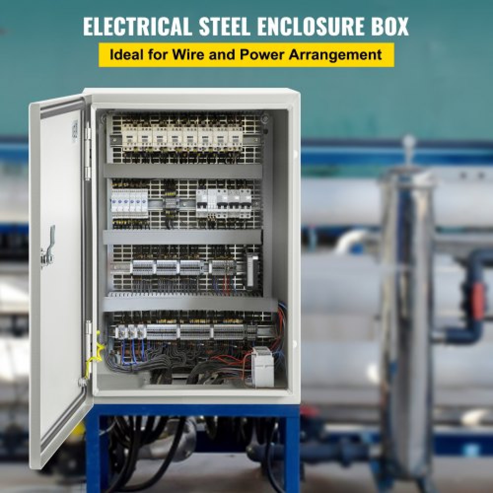 Ατσάλινο περίβλημα VEVOR NEMA, 30x20x15 cm NEMA 4X Steel Electrical Box, IP66 Waterproof & Dustproof, Ηλεκτρικό κουτί σύνδεσης εξωτερικού/εσωτερικού χώρου, με πλάκα τοποθέτησης