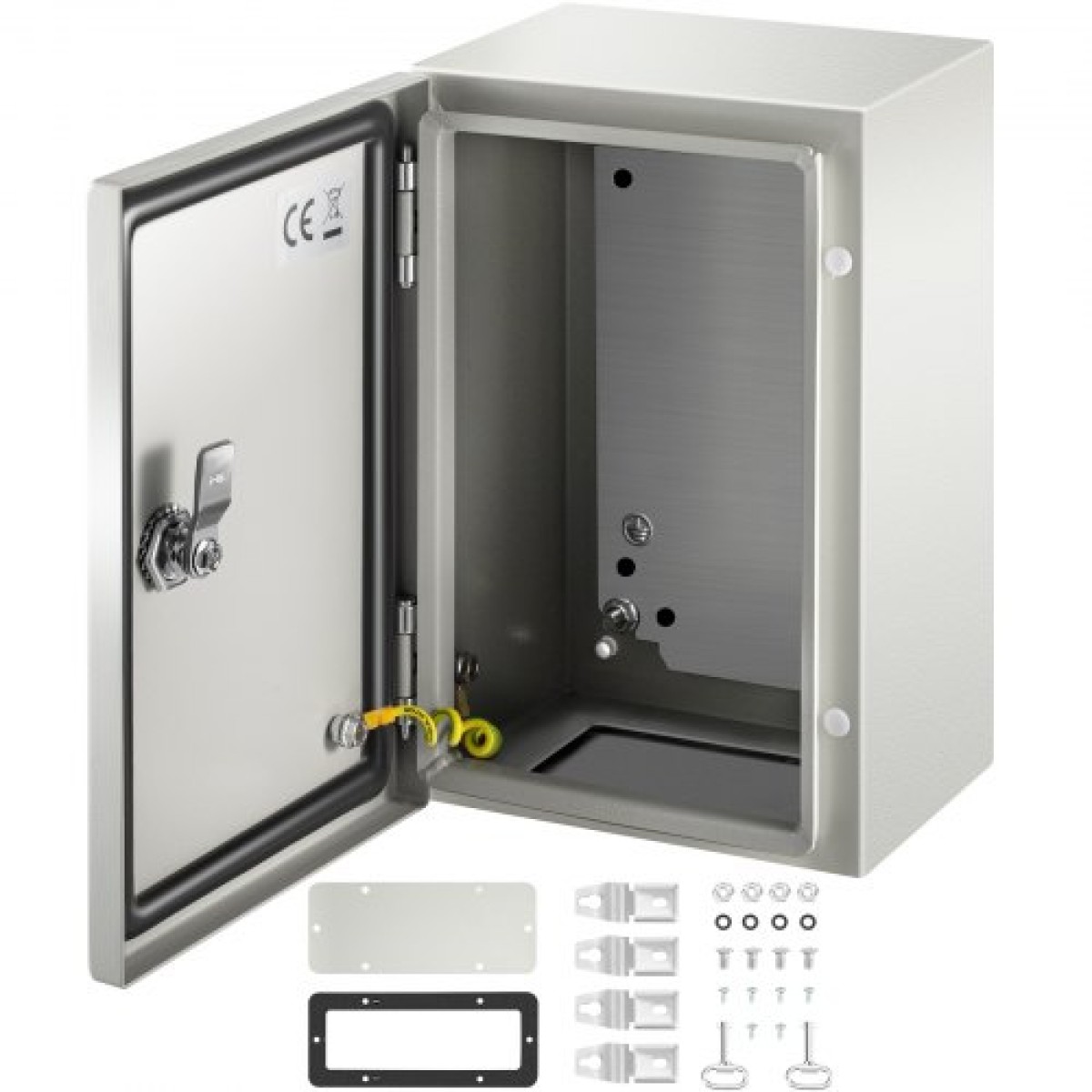 Ατσάλινο περίβλημα VEVOR NEMA, 30x20x15 cm NEMA 4X Steel Electrical Box, IP66 Waterproof & Dustproof, Ηλεκτρικό κουτί σύνδεσης εξωτερικού/εσωτερικού χώρου, με πλάκα τοποθέτησης