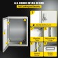 Ατσάλινο περίβλημα VEVOR NEMA, 30x20x15 cm NEMA 4X Steel Electrical Box, IP66 Waterproof & Dustproof, Ηλεκτρικό κουτί σύνδεσης εξωτερικού/εσωτερικού χώρου, με πλάκα τοποθέτησης