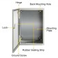 Ατσάλινο περίβλημα VEVOR NEMA, 30x20x15 cm NEMA 4X Steel Electrical Box, IP66 Waterproof & Dustproof, Ηλεκτρικό κουτί σύνδεσης εξωτερικού/εσωτερικού χώρου, με πλάκα τοποθέτησης