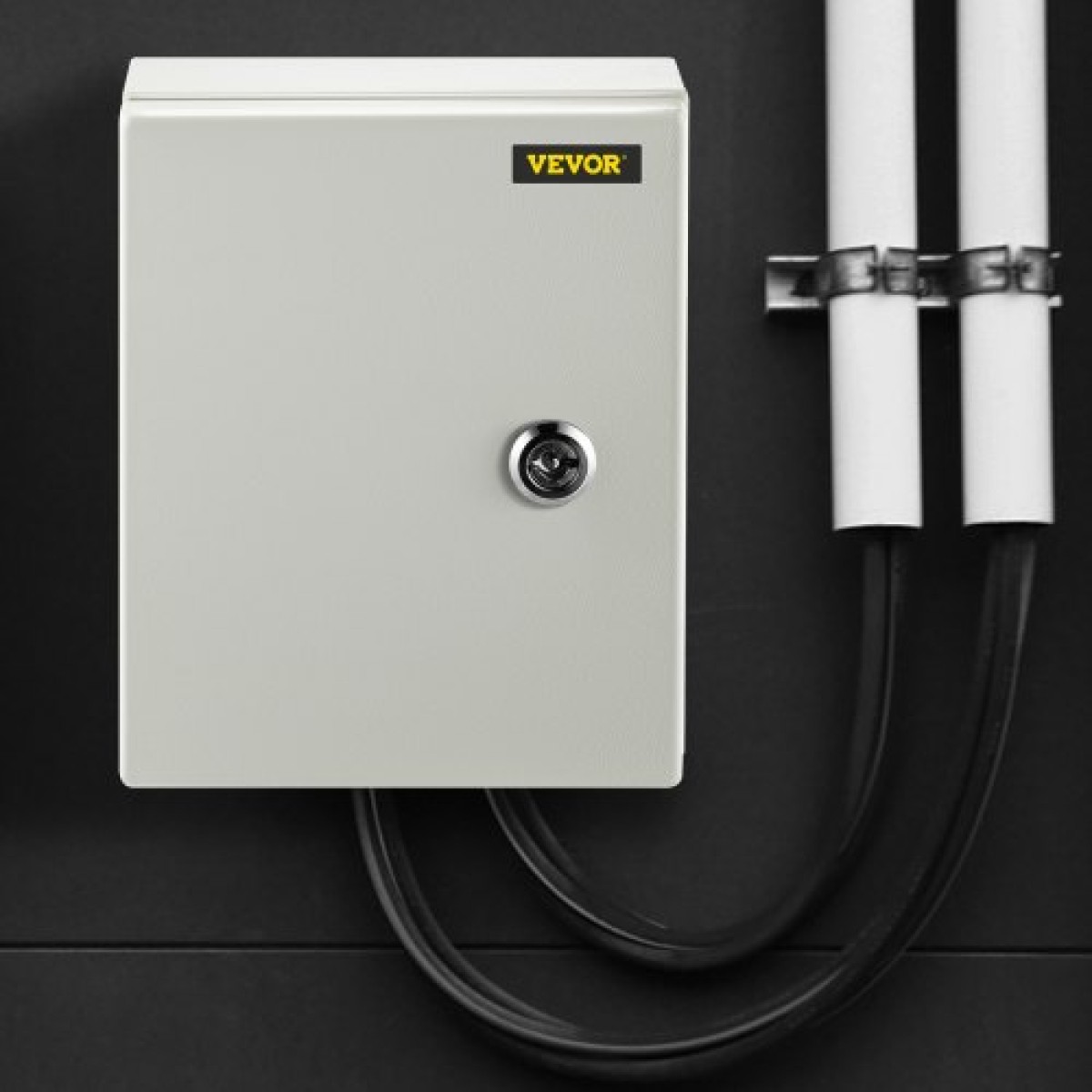 Ατσάλινο περίβλημα VEVOR NEMA, 25x20x15 cm NEMA 4X Steel Electrical Box, IP66 Waterproof & Dustproof, Ηλεκτρικό κουτί σύνδεσης εξωτερικού/εσωτερικού χώρου, με πλάκα τοποθέτησης
