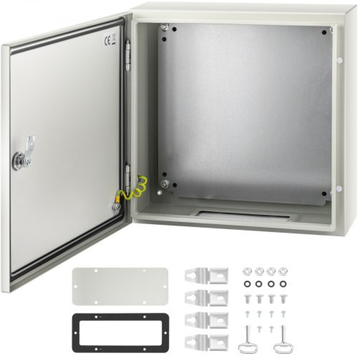 Ατσάλινο περίβλημα VEVOR NEMA, 40x40x15 cm NEMA 4X Steel Electrical Box, IP66 Waterproof & Dustproof, Ηλεκτρικό κουτί σύνδεσης εξωτερικού/εσωτερικού χώρου, με πλάκα τοποθέτησης