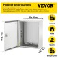 Ατσάλινο περίβλημα VEVOR NEMA, 50x40x25 cm NEMA 4X Steel Electrical Box, IP66 Waterproof & Dustproof, Electrical Junction Box εξωτερικού/εσωτερικού χώρου, με πλάκα τοποθέτησης