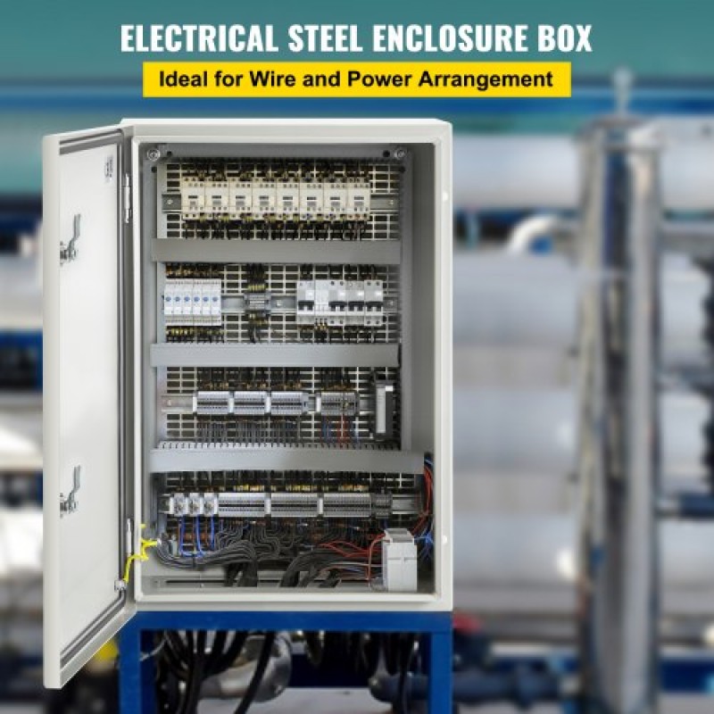 Ατσάλινο περίβλημα VEVOR NEMA, 60x40x25 cm NEMA 4X Steel Electrical Box, IP66 Waterproof & Dustproof, Electrical Junction Box εξωτερικού/εσωτερικού χώρου, με πλάκα τοποθέτησης