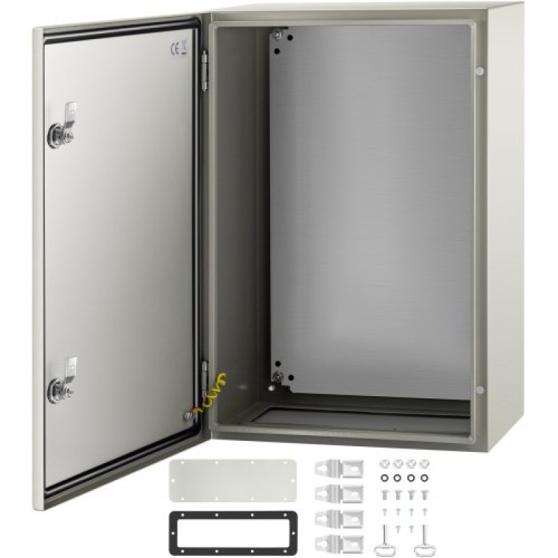 Ατσάλινο περίβλημα VEVOR NEMA, 60x40x25 cm NEMA 4X Steel Electrical Box, IP66 Waterproof & Dustproof, Electrical Junction Box εξωτερικού/εσωτερικού χώρου, με πλάκα τοποθέτησης
