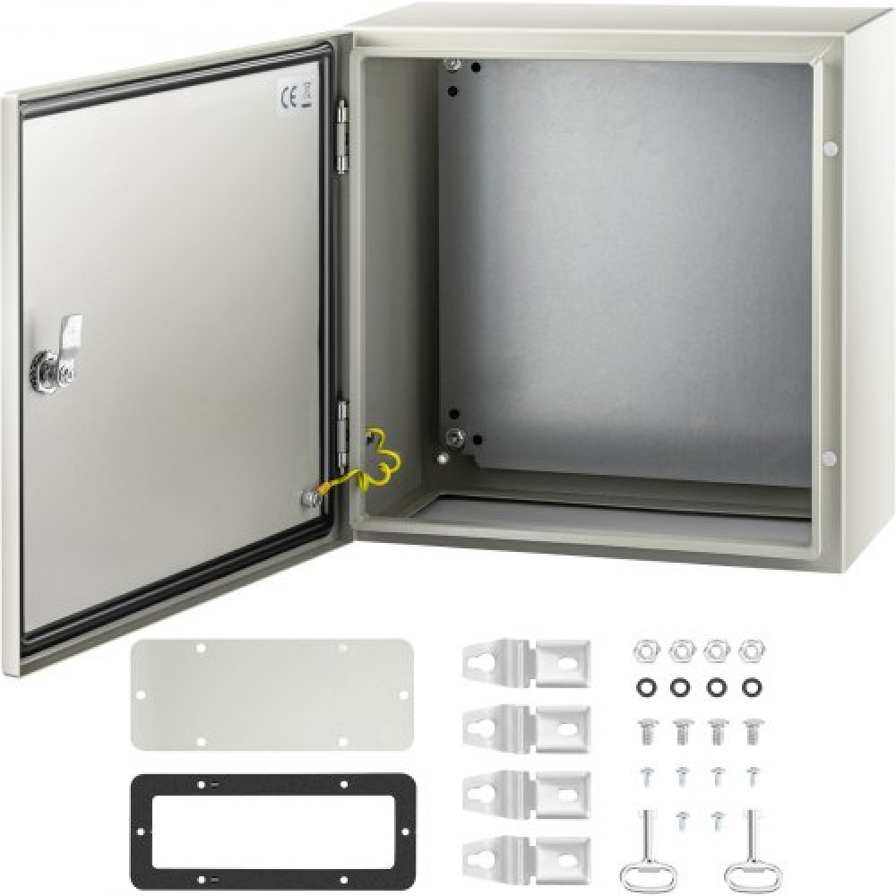 Ατσάλινο περίβλημα VEVOR NEMA, 40x40x20 cm NEMA 4X Steel Electrical Box, IP66 Waterproof & Dustproof, Electrical Junction Box εξωτερικού/εσωτερικού χώρου, με πλάκα τοποθέτησης