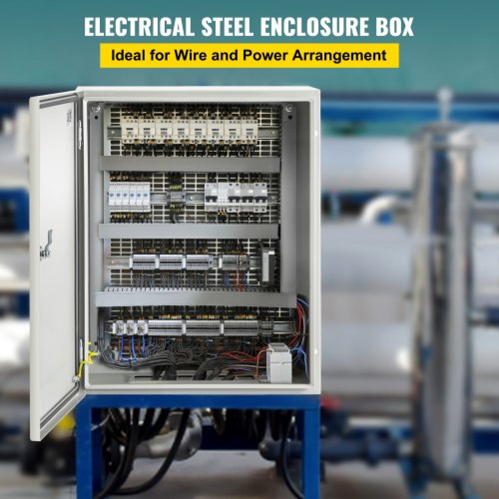 Ατσάλινο περίβλημα VEVOR NEMA, 50x40x15 cm NEMA 4X Steel Electrical Box, IP66 Waterproof & Dustproof, Electrical Junction Box εξωτερικού/εσωτερικού χώρου, με πλάκα τοποθέτησης
