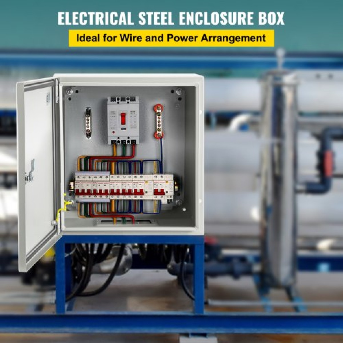 VEVOR NEMA Ατσάλινο περίβλημα, 20x20x15 cm NEMA 4X Steel Electrical Box, IP66 Waterproof & Dustproof, Outdoor / Indoor Electrical Junction Box