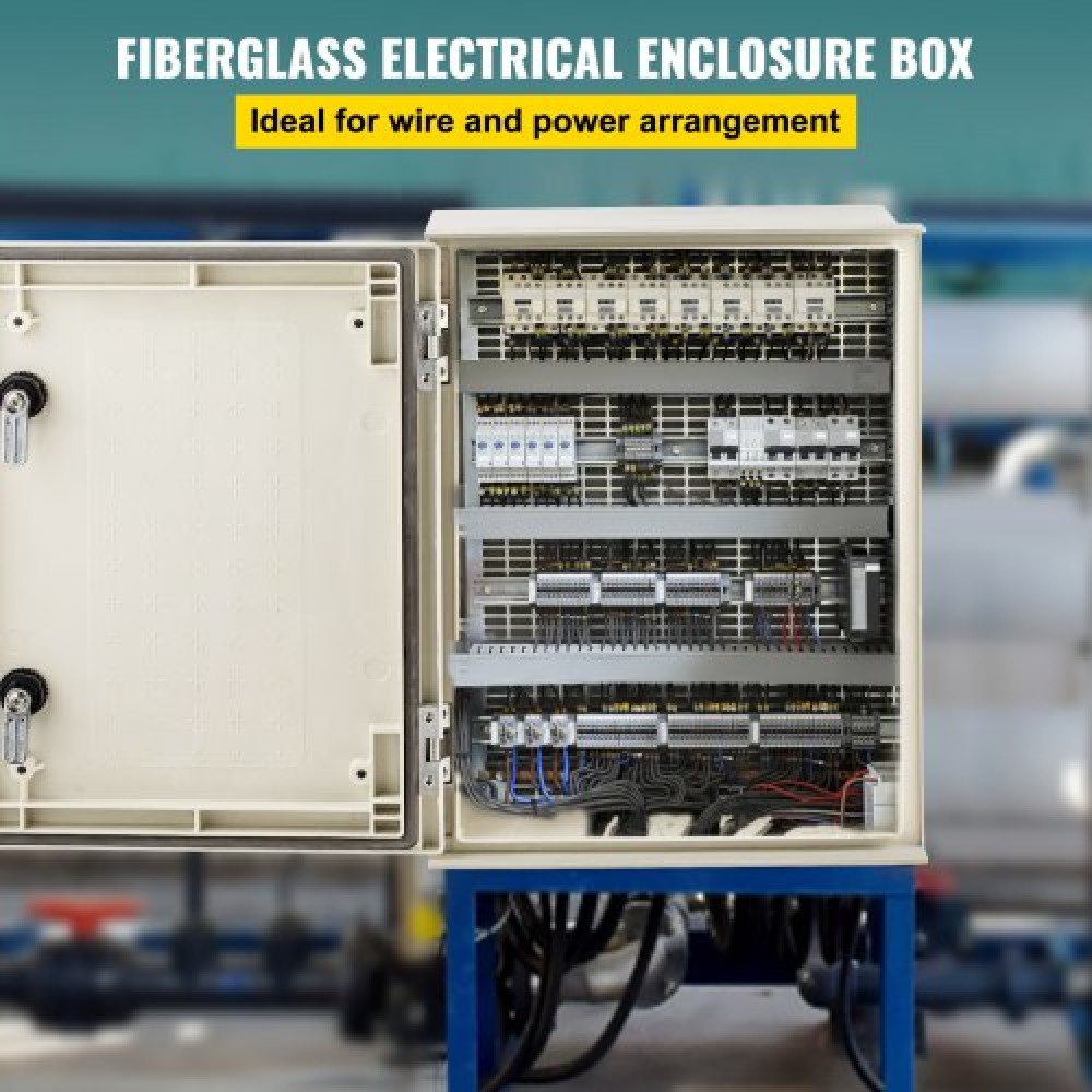 Περίβλημα VEVOR NEMA Fiberglass, 40x30x20 cm NEMA 4X Fiberglass Electrical Box, IP66 Waterproof & Dustproof, Electrical Junction Box εξωτερικού/εσωτερικού χώρου, με πλάκα τοποθέτησης
