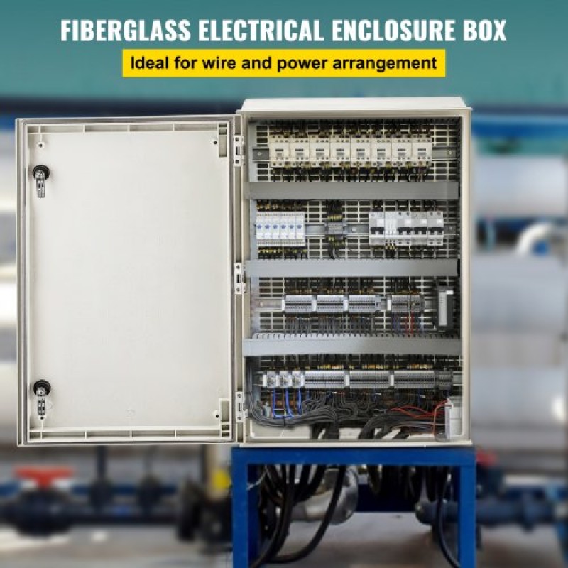 VEVOR NEMA Ατσάλινο περίβλημα, 60x40x23 cm NEMA 4X Fiberglass Electrical Box, IP66 Waterproof & Dustproof, Outdoor/Indoor Electrical Junction Box, με πλάκα τοποθέτησης