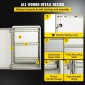 VEVOR NEMA Ατσάλινο περίβλημα, 60x40x23 cm NEMA 4X Fiberglass Electrical Box, IP66 Waterproof & Dustproof, Outdoor/Indoor Electrical Junction Box, με πλάκα τοποθέτησης