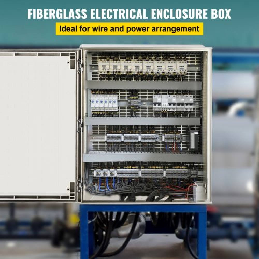 VEVOR NEMA Ατσάλινο περίβλημα, 60x50x23 cm NEMA 4X Fiberglass Electrical Box, IP66 Waterproof & Dustproof, Outdoor/Indoor Electrical Junction Box, με πλάκα τοποθέτησης