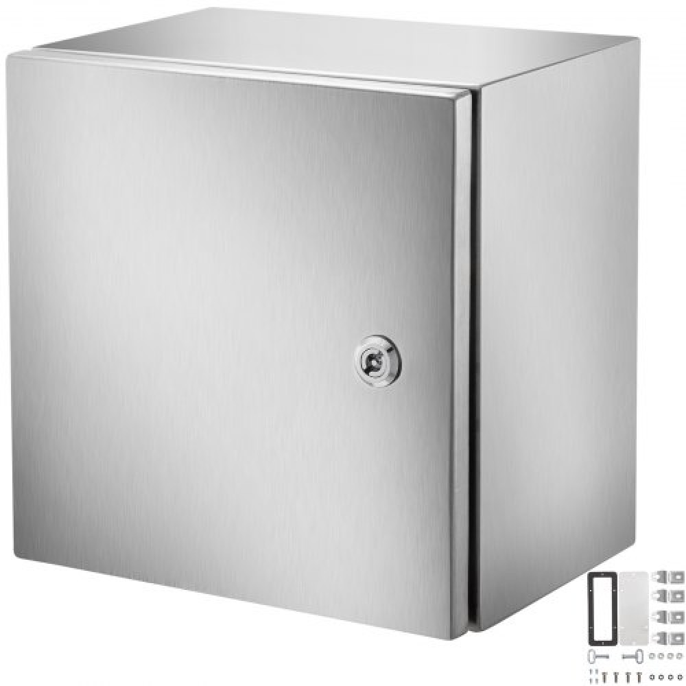 VEVOR NEMA περίβλημα από ανοξείδωτο ατσάλι, 300 x 300 x 200 mm NEMA 4X Steel Electrical Box, IP66 Waterproof & Dustproof, Ηλεκτρικό κουτί σύνδεσης εξωτερικού/εσωτερικού χώρου, με πλάκα τοποθέτησης