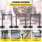 VEVOR Crowd Control Stanchion, Σετ 6 τεμαχίων Stanchion Set, Stanchion Set με 6,6 ft/2 m Μαύρη ανασυρόμενη ζώνη, Black Crowd Control Barrier με σκυρόδεμα και μεταλλική βάση - Συναρμολόγηση Easy Connect