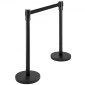 VEVOR Crowd Control Stanchion, Σετ 6 τεμαχίων Stanchion Set, Stanchion Set με 6,6 ft/2 m Μαύρη ανασυρόμενη ζώνη, Black Crowd Control Barrier με σκυρόδεμα και μεταλλική βάση - Συναρμολόγηση Easy Connect