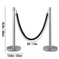 VEVOR Crowd Control Stanchion, Σετ 2 τεμαχίων Stanchion Set, Stanchion Set with 5 ft/1,5 m Black Velvet Rope, Silver Crowd Control Barrier με στιβαρό σκυρόδεμα και μεταλλική βάση - Συναρμολόγηση Easy Connect