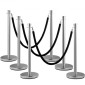 VEVOR Crowd Control Stanchion, Σετ 2 τεμαχίων Stanchion Set, Stanchion Set with 5 ft/1,5 m Black Velvet Rope, Silver Crowd Control Barrier με στιβαρό σκυρόδεμα και μεταλλική βάση - Συναρμολόγηση Easy Connect